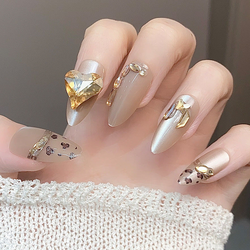 Stylish Press-On Nail Set with Artistic Leopard Design Kalsten