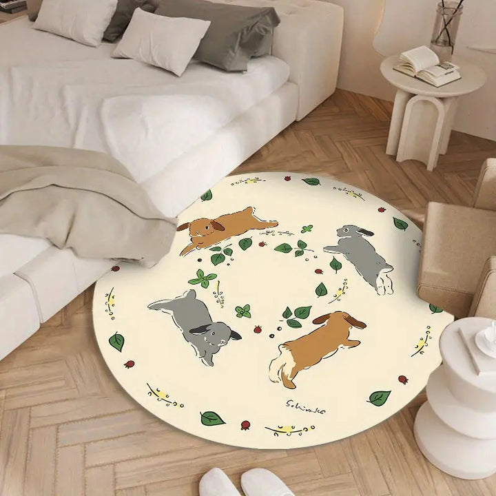 Cartoon-Themed Plush Area Rug for Indoor Display