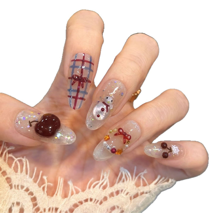 Winter-Themed Press-On Nail Art Set Kalsten