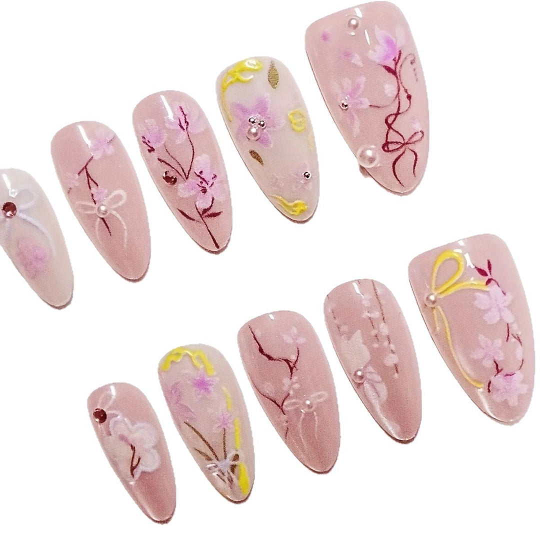 Artistic Floral Press-On Nail Set Kalsten 1789447219
