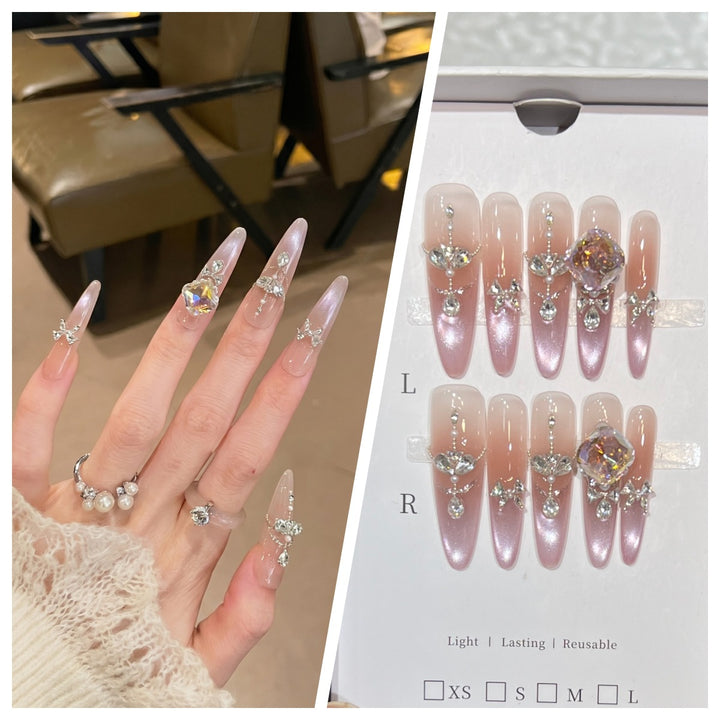Artistic Stiletto Press-On Nail Set with Charming Patterns Kalsten