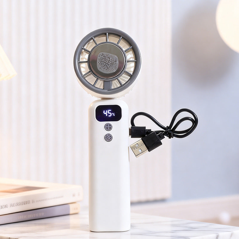 Women Multifunctional Hand Fan with LED Display and USB Charging Function Kalsten
