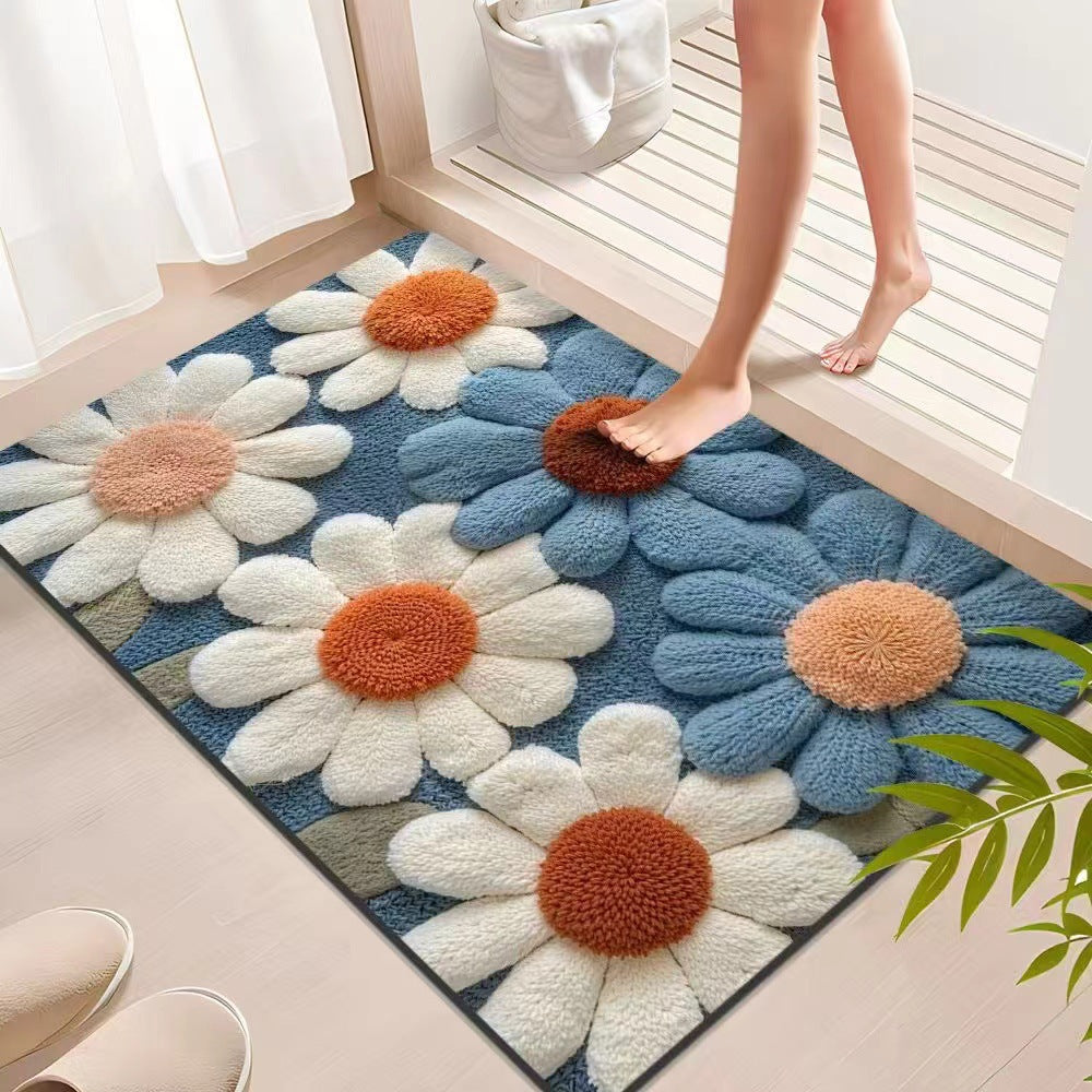Floral Textured Indoor Mat Kalsten