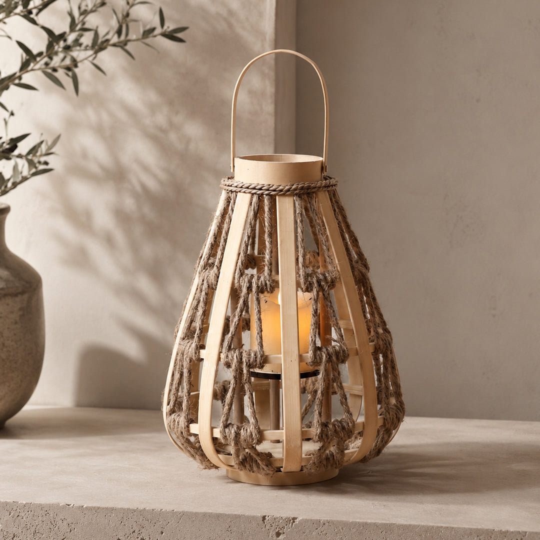 Decorative lantern made of rattan Kalsten
