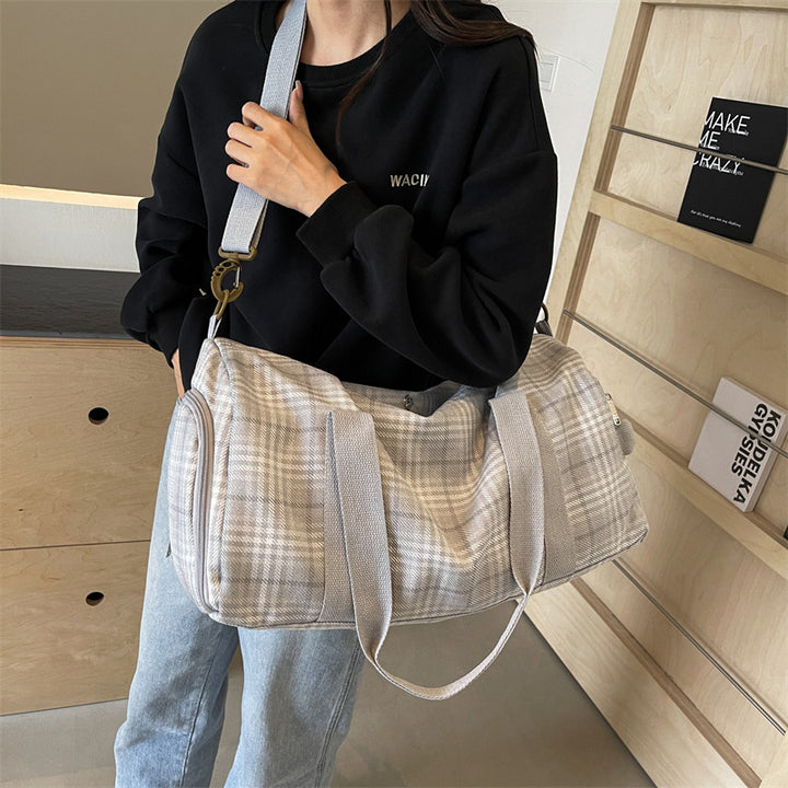 Versatile Checked Travel Duffle Bag Kalsten