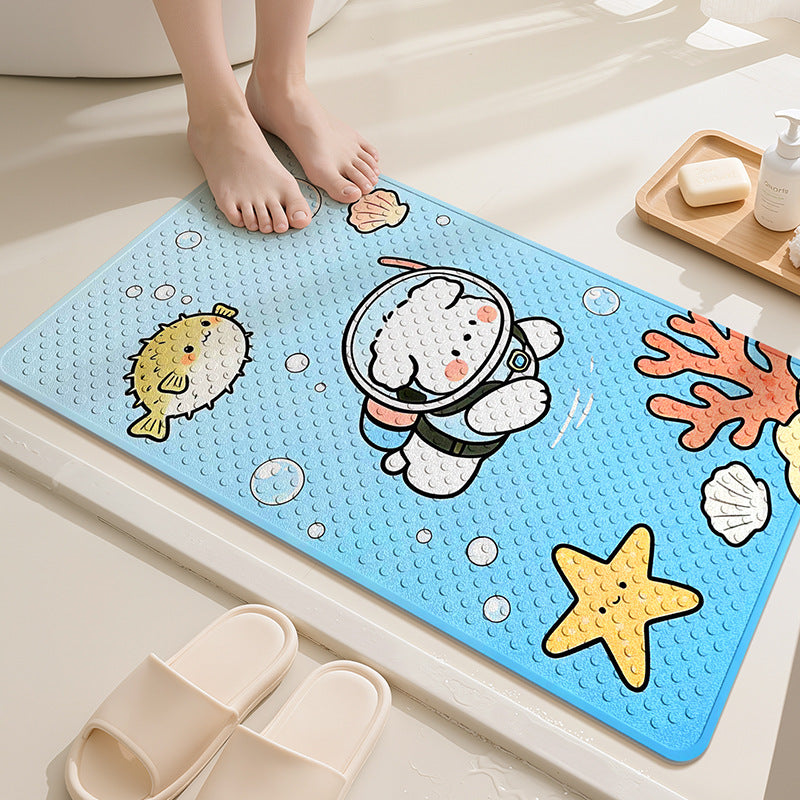 Playful Cartoon Dog Bath Mat Kalsten