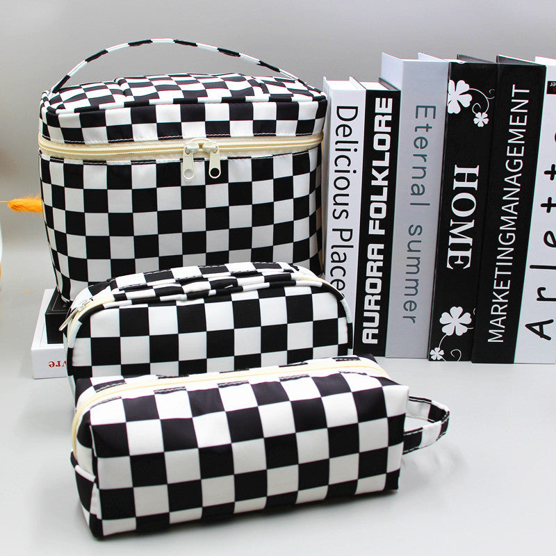 Checkered Pattern Pencil Pouch Kalsten