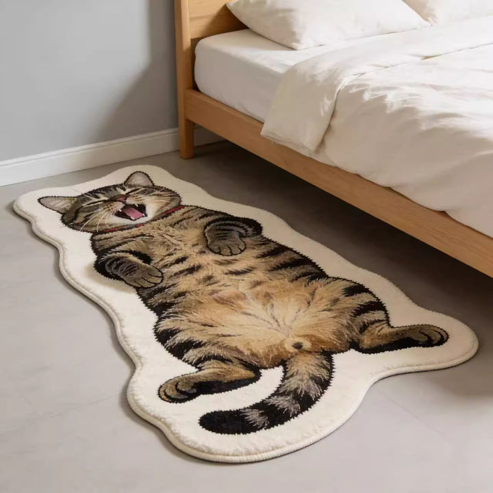 Cute Cat-Themed Plush Area Rug