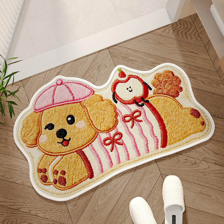 Cartoon Dog-Shaped Bath Mat