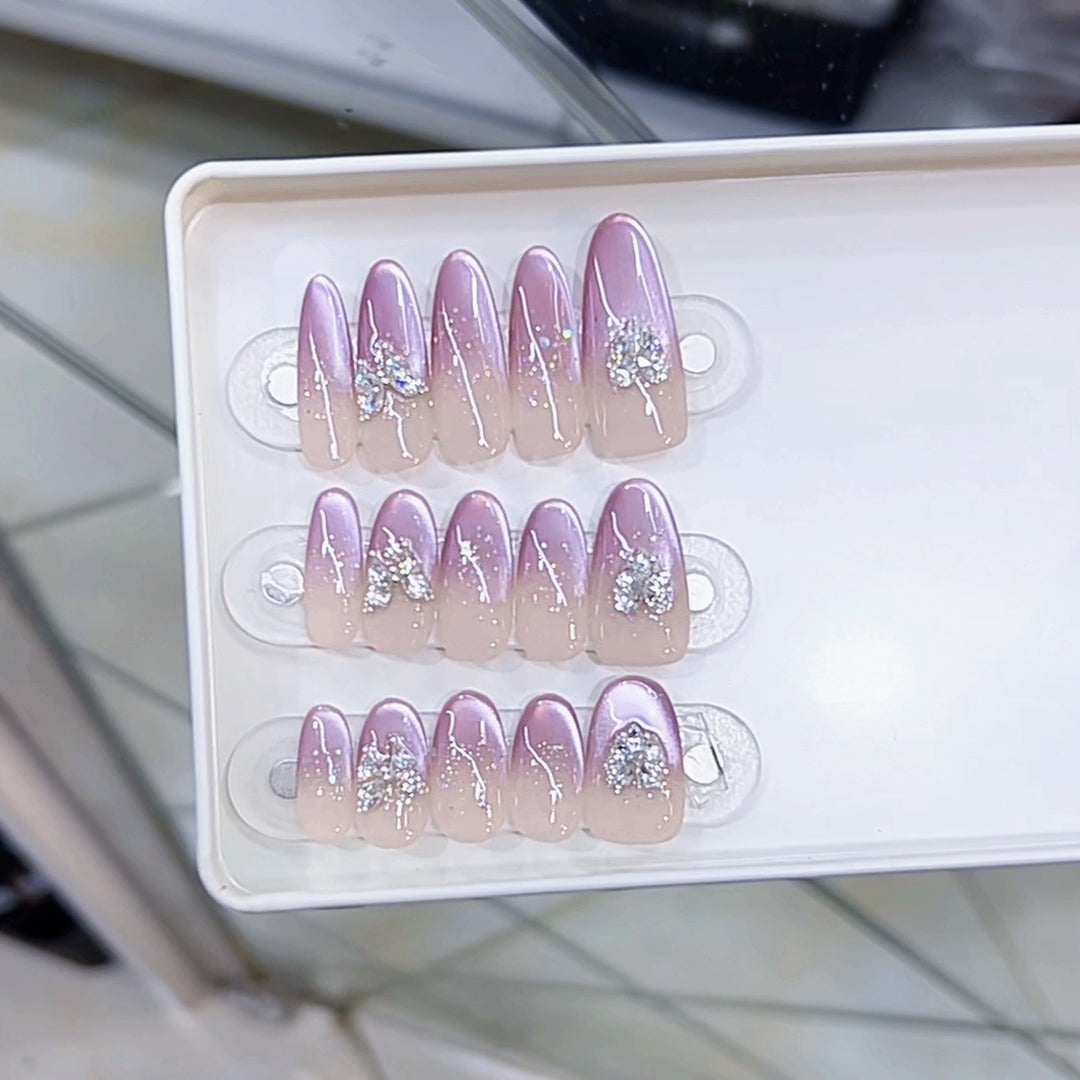 Ombre Glitter Press-On Nail Set Kalsten