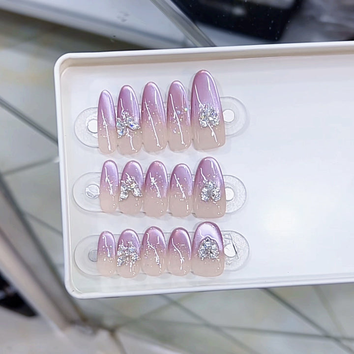 Ombre Glitter Press-On Nail Set Kalsten