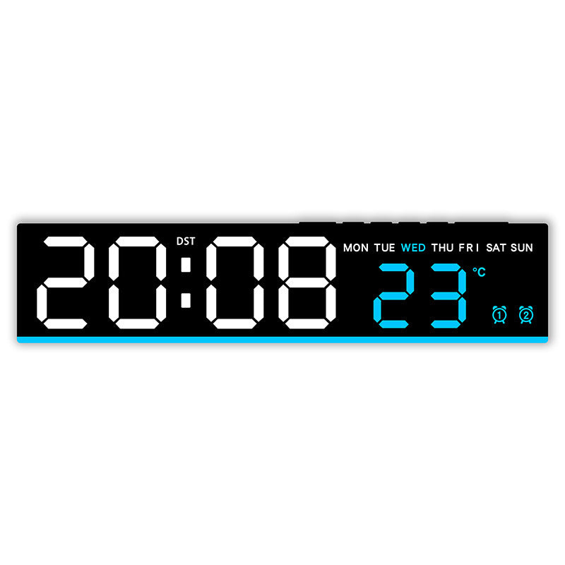 Digital wall clock with large LED digits and temperature display Kalsten