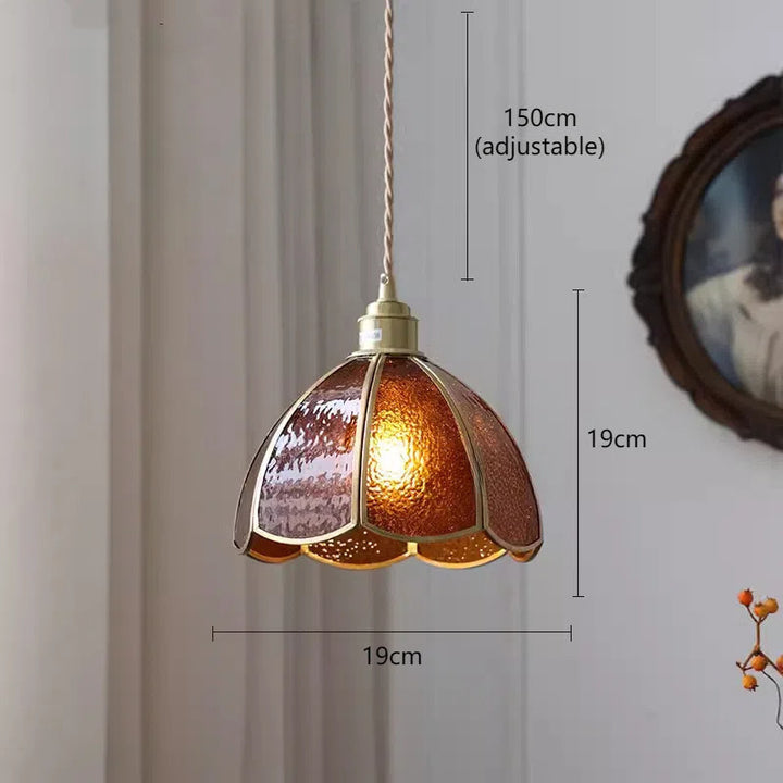 Adjustable Vintage Glass Pendant Light