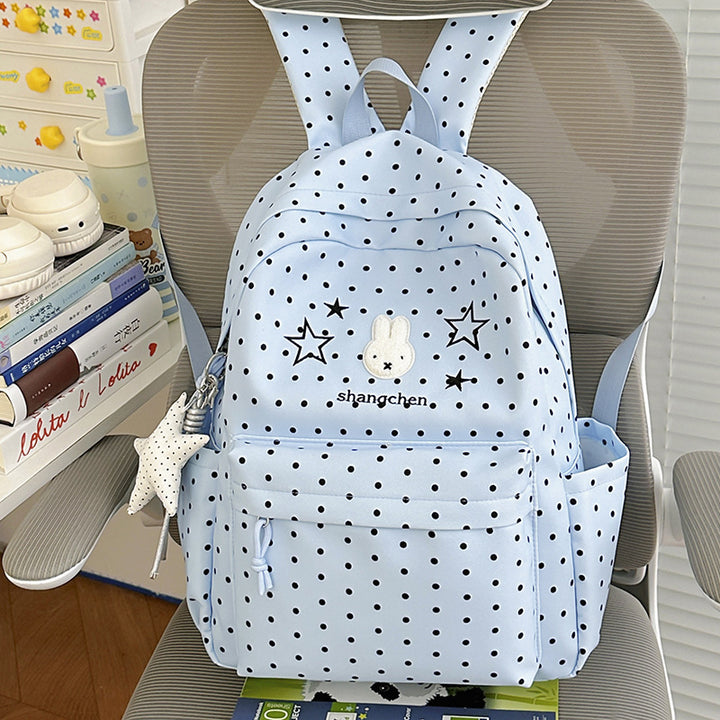 Playful Polka Dot Bunny-Themed Backpack Kalsten