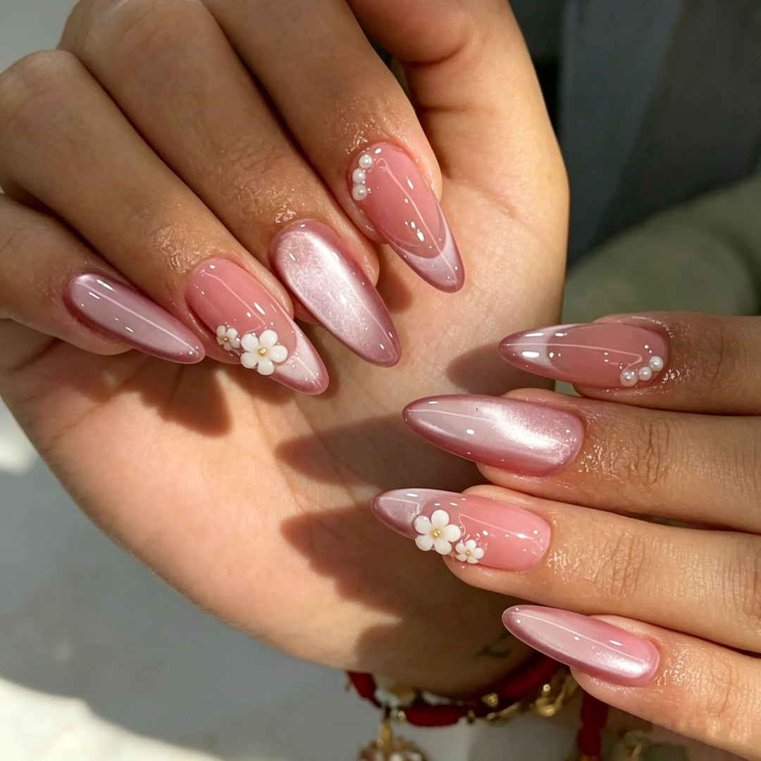 Elegant Press-On Nail Tips with Decorative Bow Kalsten