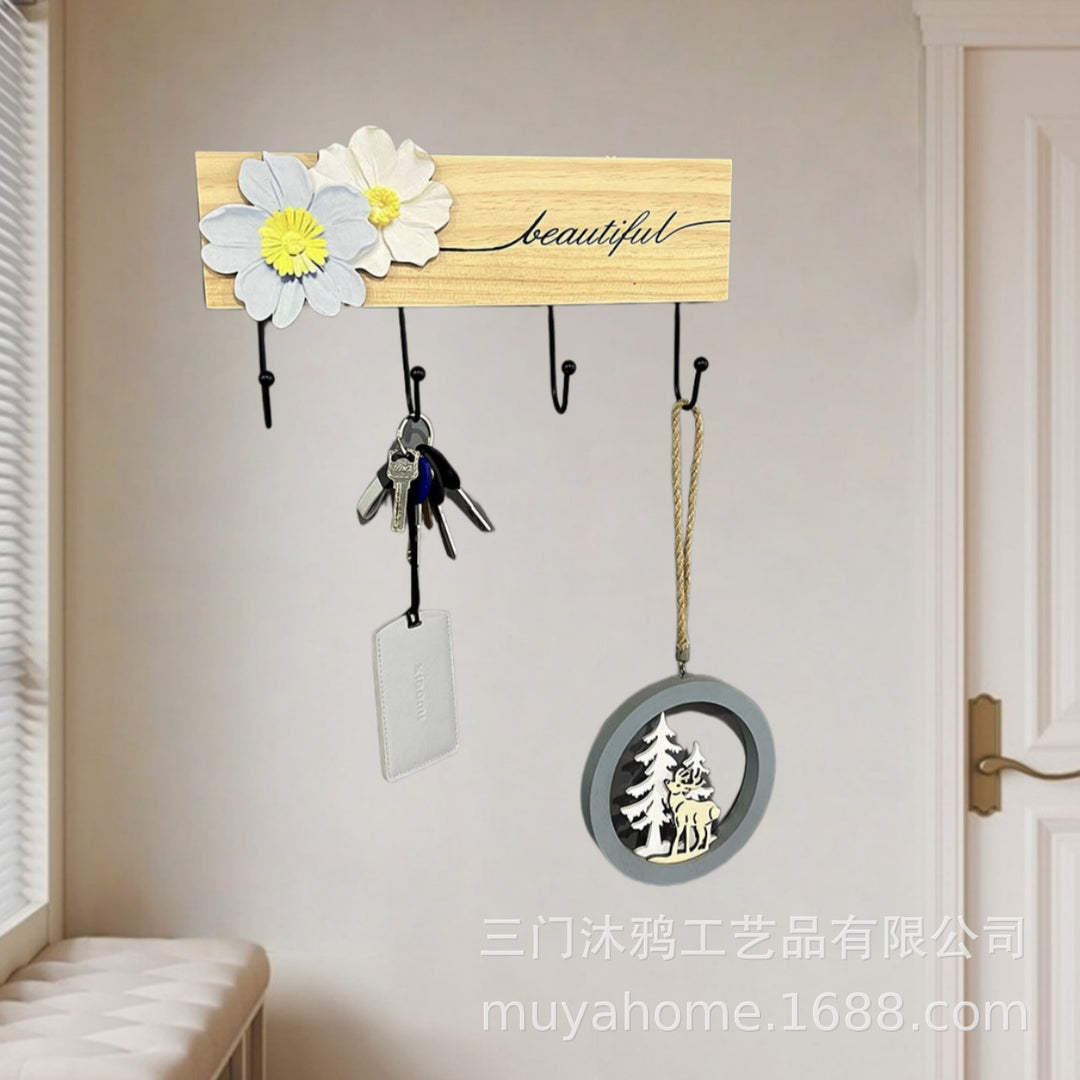 Decorative Floral Wall Hook Rack