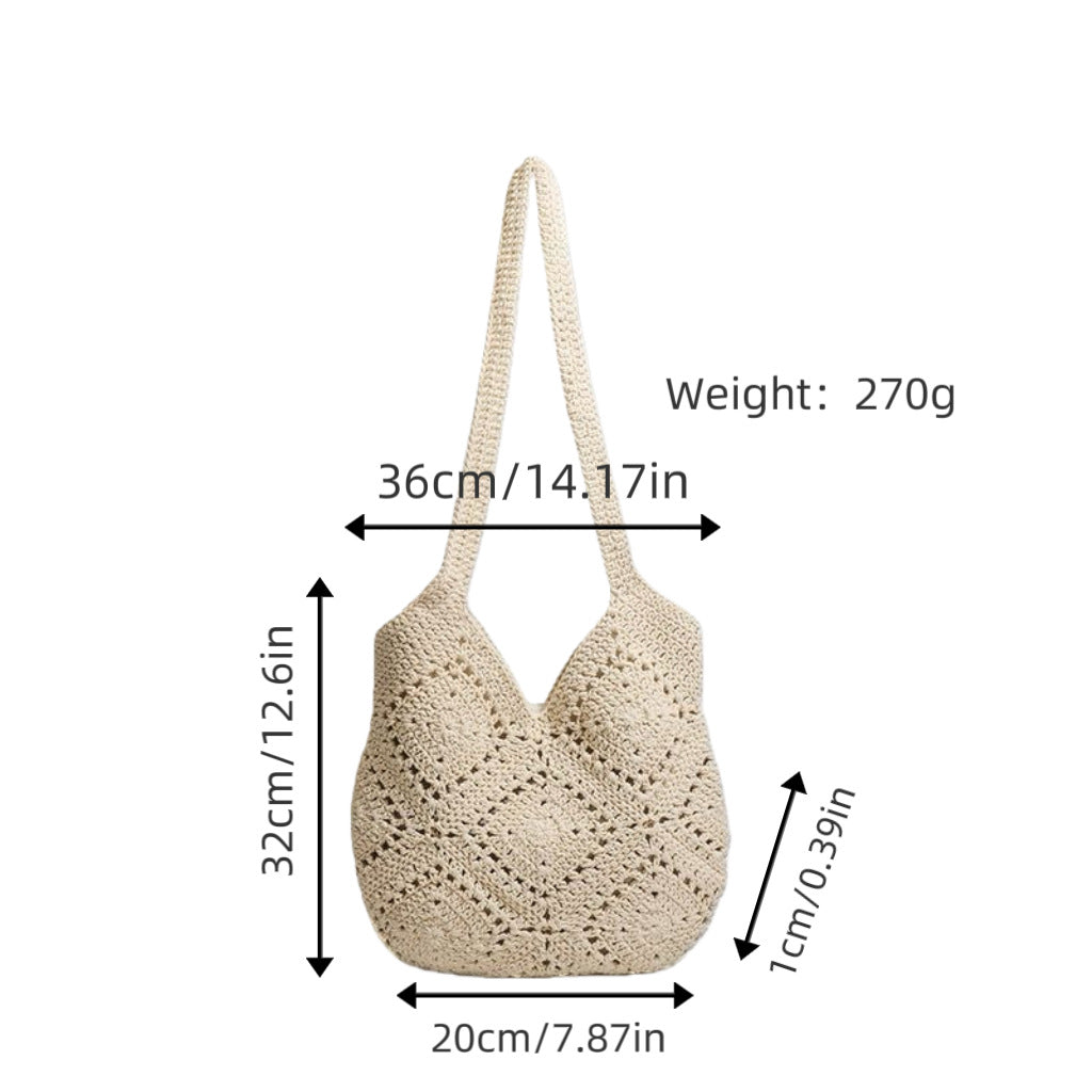 Handbag made of braided natural material with tassel details Kalsten