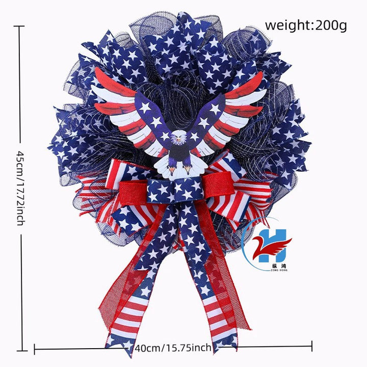 Unisex nan layered star wreath door decor with mixed ribbon bows and wooden accents Kalsten