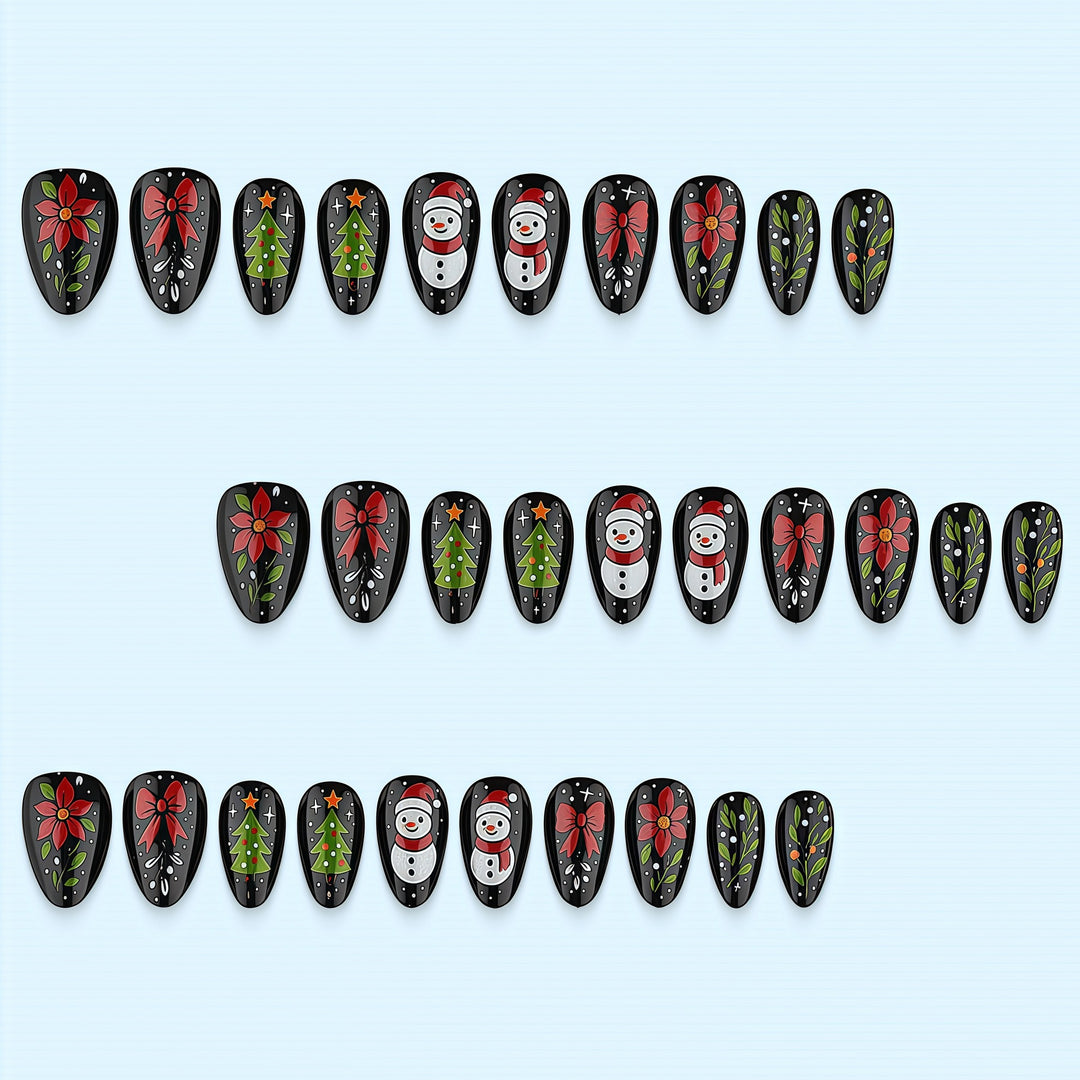 Artificial nail set with festive Christmas design Kalsten