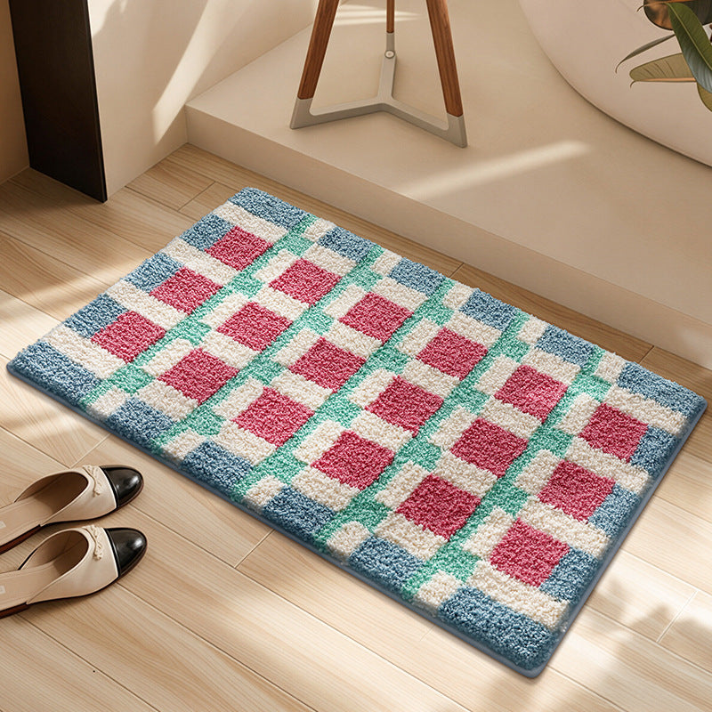 Soft Plush Checkered Bath Mat Kalsten