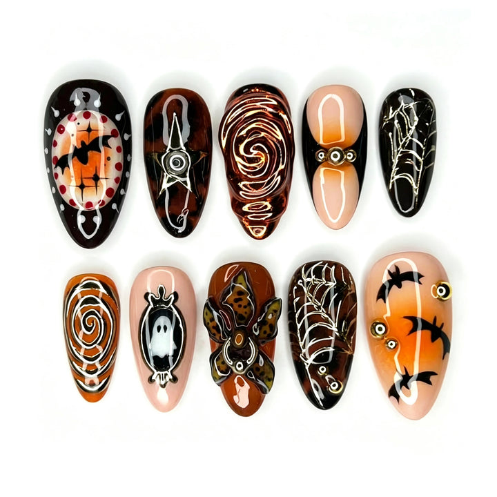 Halloween-Themed Press-On Nail Design