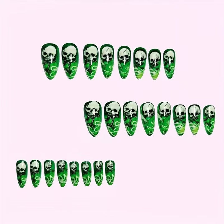 Artistic Skull Themed Nail Art Set