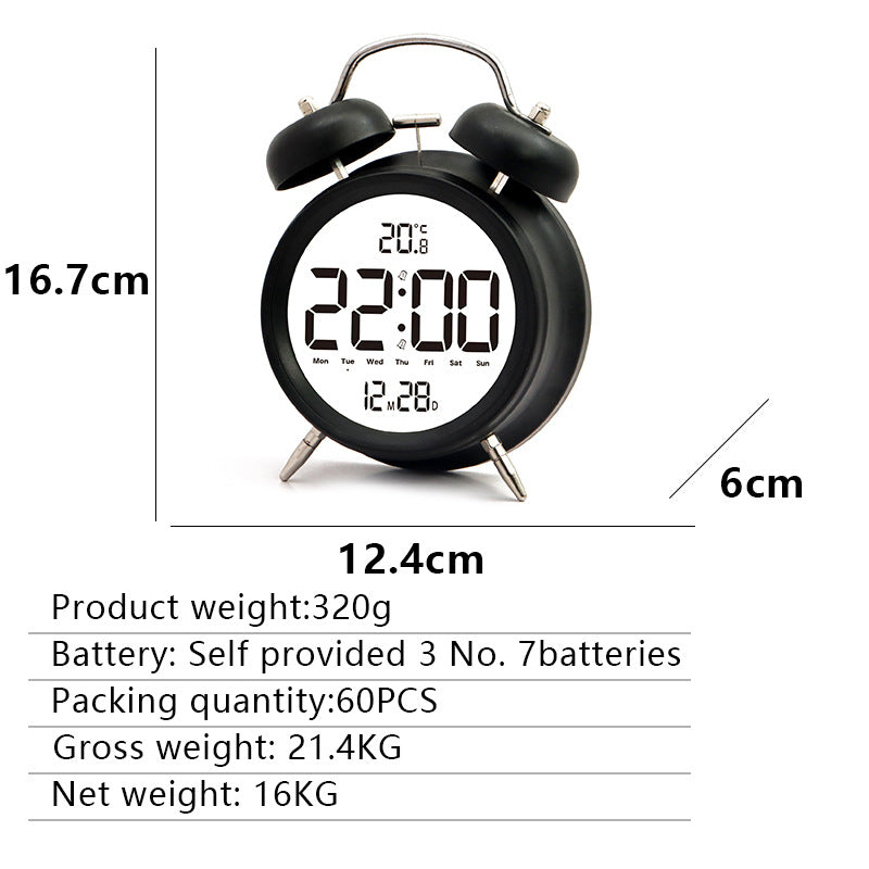 Digital alarm clock with large LED digits and temperature sensor Kalsten