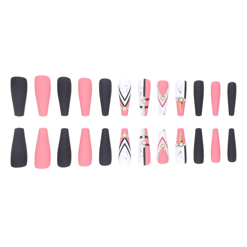 Glamorous Marble-Inspired Stiletto Nail Art Kalsten