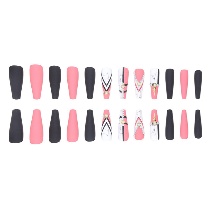 Glamorous Marble-Inspired Stiletto Nail Art Kalsten