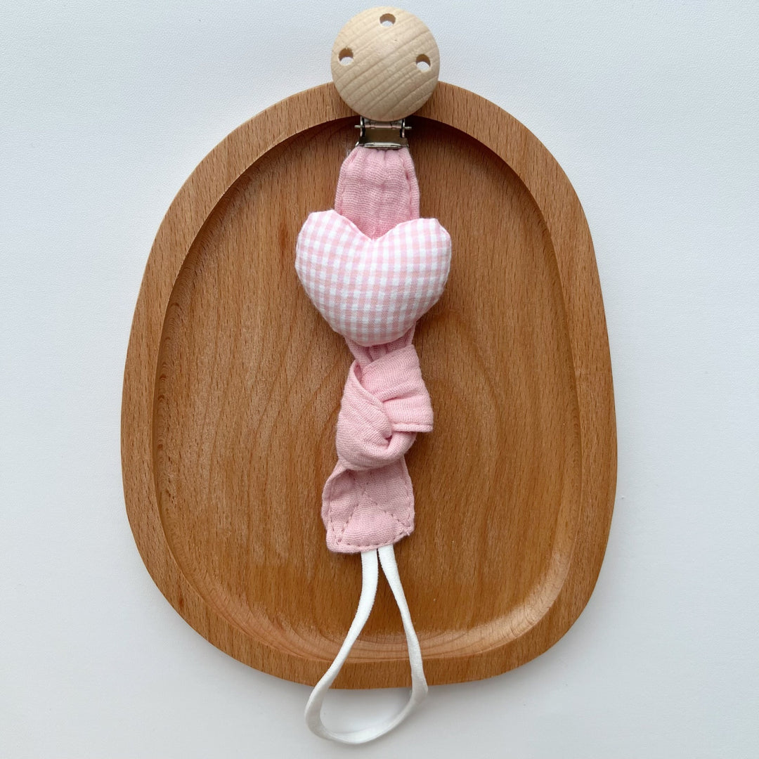 Baby Pacifier Clip with Plush Elephant Head Wooden Safety Clip