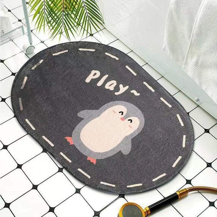Playful Penguin-Themed Bath Mat Kalsten