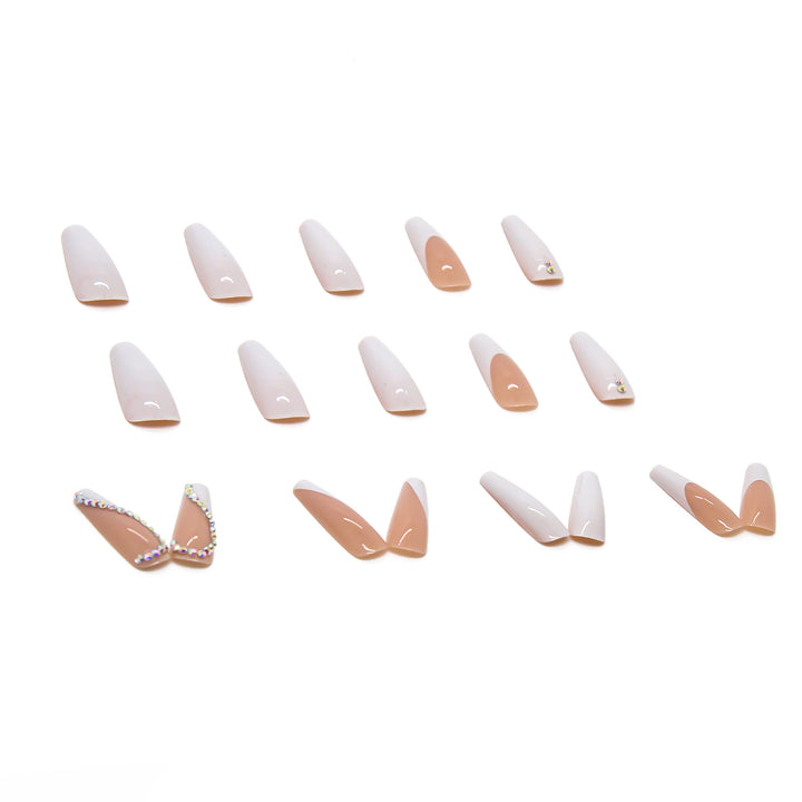Artificial Nail Set with Elegant Rhinestone Decorations Kalsten
