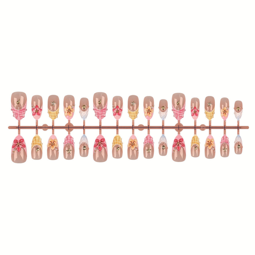 Artistic Floral Press-On Nail Art Set