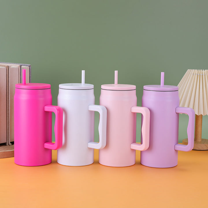Ladies thermal mug with lid and straw Kalsten