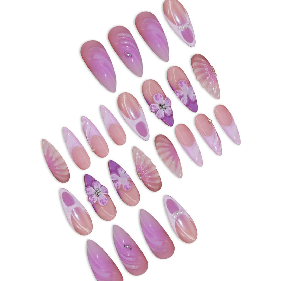 3D Decorative Floral Press-On Nail Extensions Kalsten