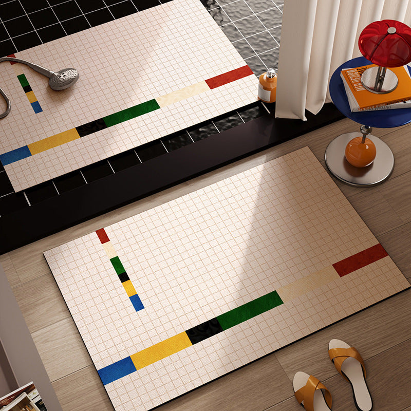 Geometric Pattern Non-Slip Bath Mat