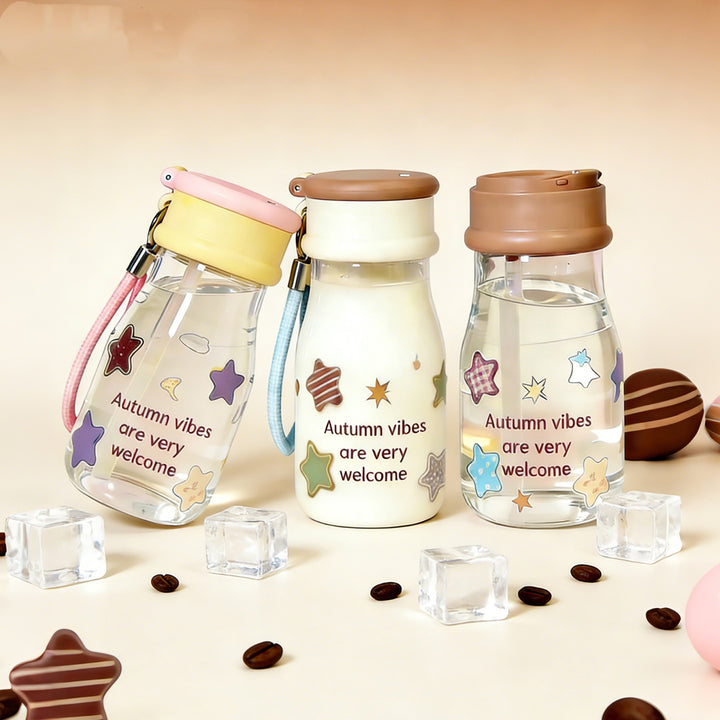 Ladies drinking bottle with playful print and practical carrying handle Kalsten
