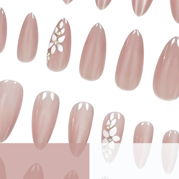 Elegant Floral Press-On Nail Enhancements Kalsten