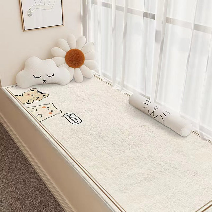 Plush Cartoon Dog-Themed Bath Mat