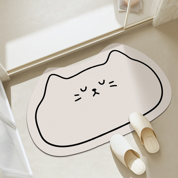 Cat-Themed Bath Mat