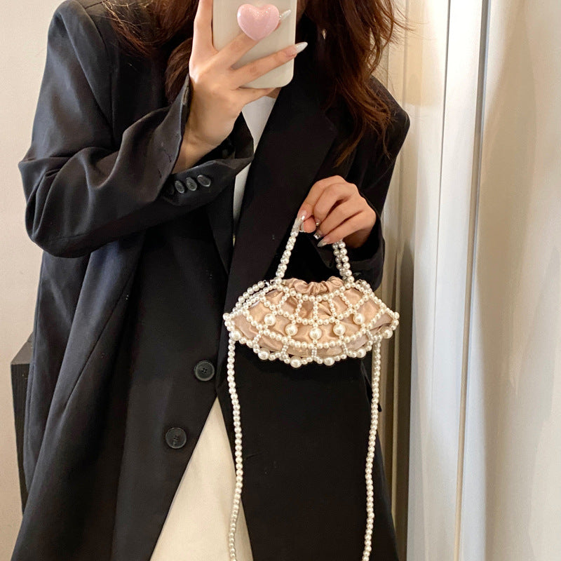 Pearl-Embellished Evening Clutch