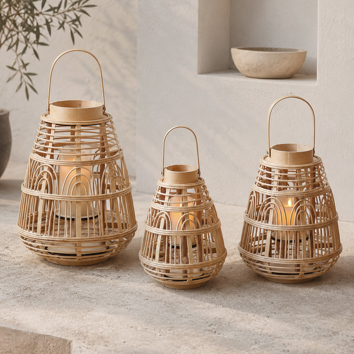 Rustic Rattan Lantern Kalsten