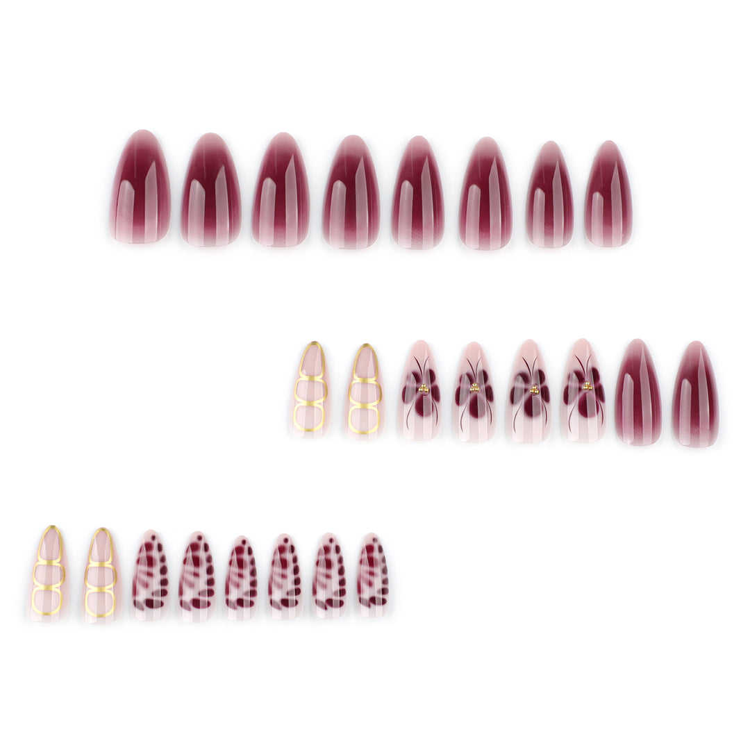 Elegant Nail Art with Floral Design and Glitter Accents Kalsten