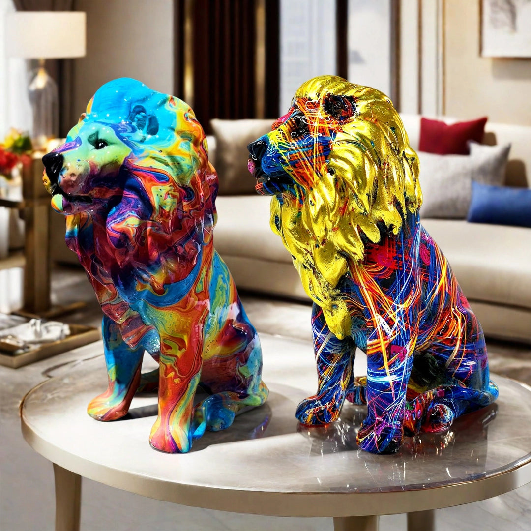 Colorful Lions Sculpture Kalsten