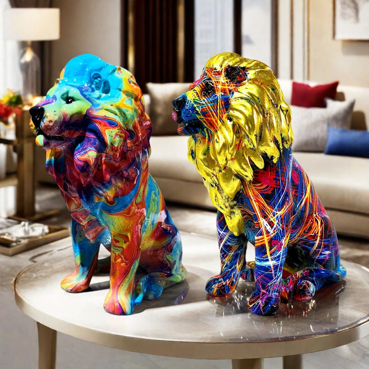 Colorful Lions Sculpture Kalsten