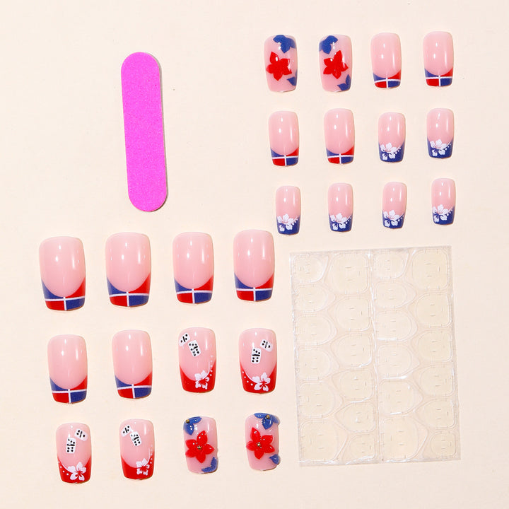 Floral-Themed 3D Acrylic Nail Art Extensions Kalsten