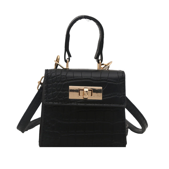 Elegant Croc-Embossed Handheld Satchel