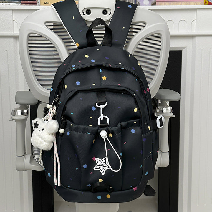 Backpack with Colorful Star Pattern and Versatile Compartments Kalsten