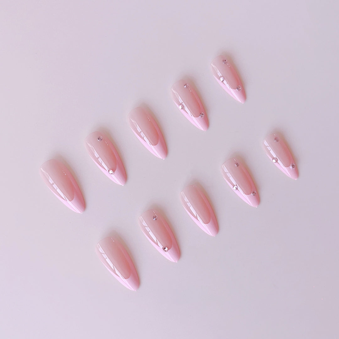 Artificial nail set with elegant glitter accents Kalsten