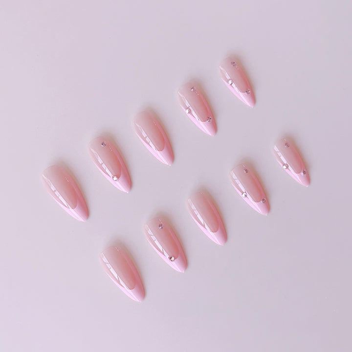 Artificial nail set with elegant glitter accents Kalsten